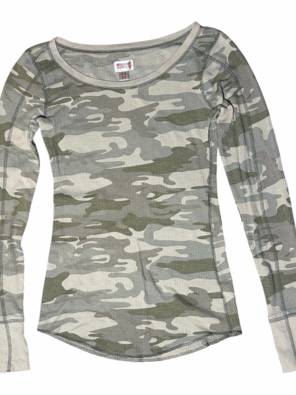 Mossimo Supply Co. Long-Sleeve Camo Thermal Top - Olive & Gray